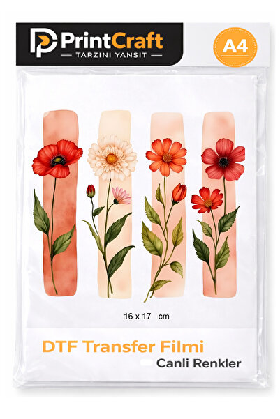 Palo Santo 16x17 cm Çit Üstünde Çiçekler Modeli Ütü ile Yapışan DTF Transfer ...