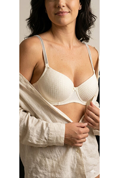 Black Rain Comfortable and Stylish Design Bra with Padded Cups and Stone Acce...