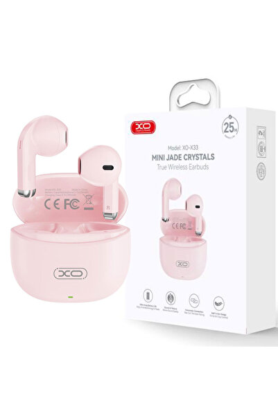 AUDIOX Ασύρματα Ακουστικά, XO (X33), Ψείρες, BT 5.3, 250mAh, Ροζ