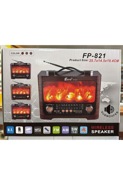 Empressco KNSTAR FP-821 ŞÖMİNELİ BLUETOOTH USB NOSTALJİK RADYO