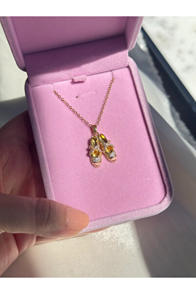 Harlofia Jewelry قلادة أحذية بيلاتس مرصعة بالفولاذ