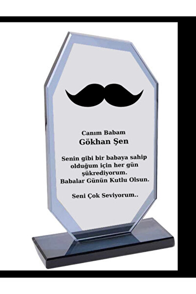 ö özcantasarım Babaya Plaket - Kişiye Özel Plaket - Cam Plaket - Babalar Günü...