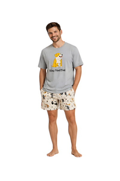 Pijamask ΑΝΔΡΙΚΟ ΣΕΤ ΚΑΛΟΚΑΙΡΙΝΗΣ ΠΙΤΖΑΜΑΣ ΑΠΟ ΒΑΜΒΑΚΙ ΜΕ ΣΟΡΤΣ ΚΑΙ ΣΤΑΜΠΕΣ