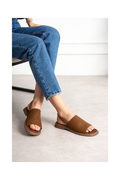 ALEMDAR AYAKKABI Γυναικεία σανδάλια NOVENTA Tan Suede