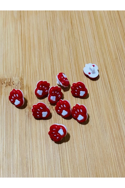 Lorin hobi Pati plastik bebe düğme 12 mm 10 adet KIRMIZI