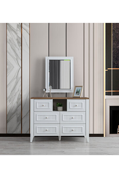 Erz Design Yalı Modern Çekmeceli Aynalı Şifonyer 110*45*165