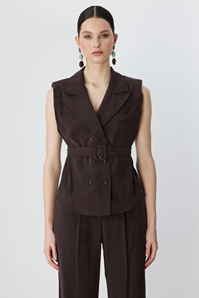 On Fashion On Beli Belted Double-Breasted Vest-74908