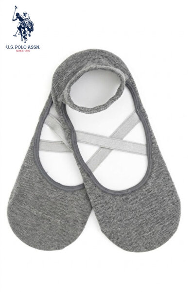 U.S. Polo Assn. Γκρι κάλτσες μπαλαρίνας με αντιολισθητική σόλα για γιόγκα και...
