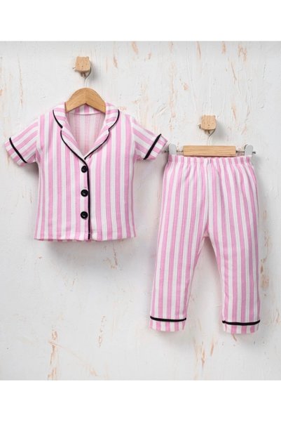 MiniBou Striped Children's Summer Short Sleeve Pajama Set