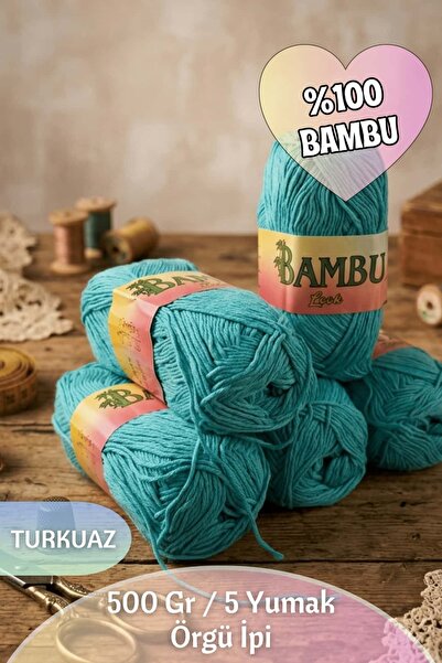 Dantelux %100 Bambu Örgü İpi (5 Yumak / 500 Gram / 1600 Metre)