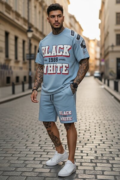 dehaine Ανδρικό καλοκαιρινό σετ, μπλουζάκι + σορτς, ανδρική φόρμα 5067