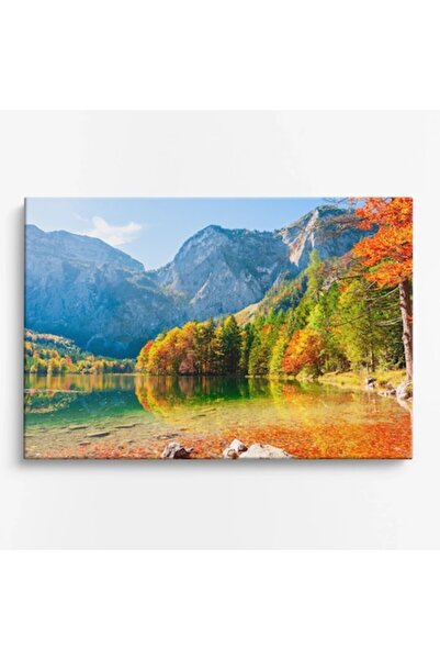 OEM Tablou pe pânză Lac alpin toamnați