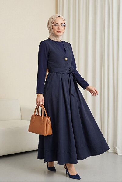 Modamorfo Φόρεμα Cupra με δέσιμο στη μέση, ελαστικό γιλέκο και λεπτομέρειες -...