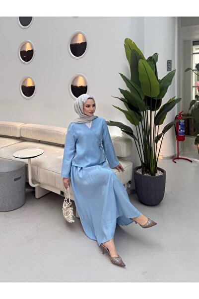 TrendParis Σετ δύο τεμαχίων: Σακάκι με διπλό στήθος και φούστα με φαρδιά γραμ...