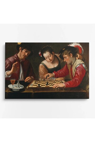 OEM Tablou pe pânză Lucrări celebre WOWCanvas, Jucători de șah, Caravaggio, 1...