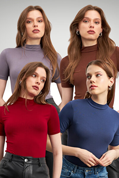 Bipantolon Γυναικεία κοντομάνικη μπλούζα σε αποχρώσεις καφέ, γκρι, μπλε ναυτι...