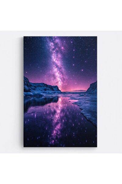 OEM Tablou pe pânză Peisaje WOWCanvas, Noapte în natură cu râuri și stele, 10...