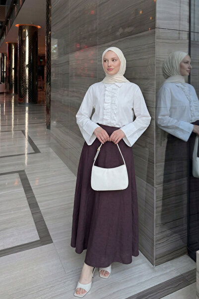 Salih Çelebi Φούστα με σχέδιο σε στρώσεις Y0131 - ΒΑΜΜΕΝΗ ΚΕΡΑΣΙΑ