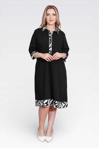 centilmen Tolga Saraçoğlu Patterned Comfortable Cut Satin Dress40184