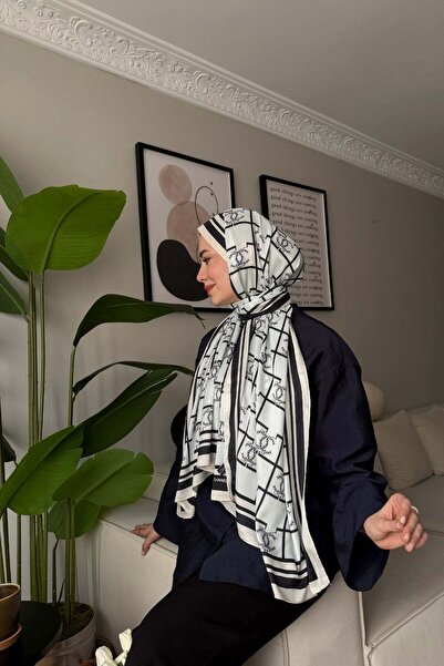 diorel C Striped Pattern Monogram Silk Voile Shawl Water Green