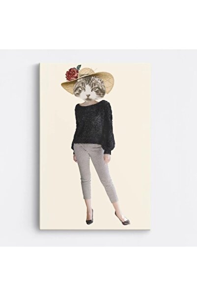 OEM Tablou pe pânză premium WOWCanvas, Cap de pisică, 80 x 120 cm