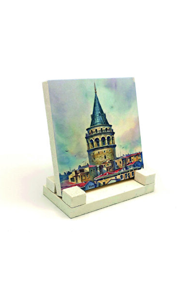 Sadrazam Πέτρινη βάση γραφείου με εκτύπωση Πύργου Γαλάτας 10x10 KRT-20