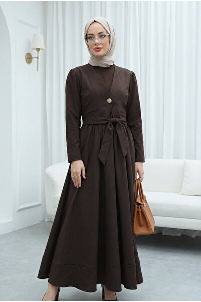 Modamorfo Φόρεμα Cupra με δέσιμο στη μέση και λεπτομέρεια ελαστικού γιλέκου -...