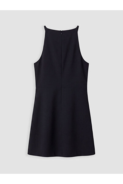 sachin and babi light blue dress Self-Portrait Crepe Bubble-Hem Halter Mini Dress
