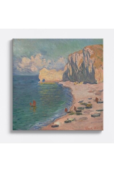 OEM Tablou pe pânză premium WOWCanvas, La Falaise, Étretat, 40 cm x 40 cm