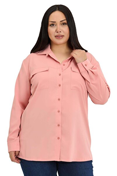 DISENTIS MODEST Μακρυμάνικο πουκάμισο σε σκόνη με διπλές τσέπες και κουκούλα,...