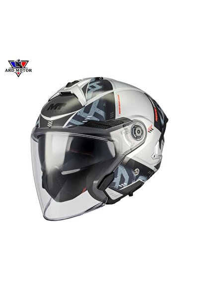 MT Helmets COSMO SV ARROW C2 PARLAK GÜNEŞ VİZÖRLÜ YARIM KASK