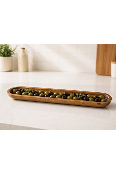 WoodBay Πιατέλα σερβιρίσματος από ξύλο ακακίας, φυσικό ξύλινο πιάτο σερβιρίσμ...