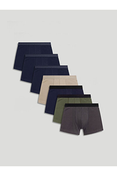 LC Waikiki Nevavm Cotton Flexible Men's 7-Piece Boxer Set with Difference