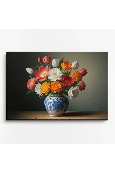 OEM Tablou pe pânză Flori WOWCanvas, Buchet colorat de flori de primăvară, 60...
