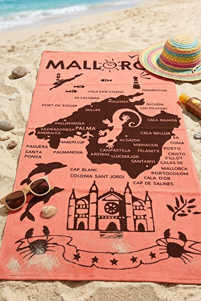 Yalova İç Giyim Cotton Printed Beach, Pool, Spa, Sauna, Sports, Travel Towel