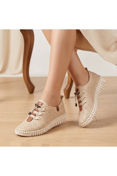 Voyager Ελαστικά κορδόνια από γνήσιο δέρμα Άνετα ελαφριά γυναικεία casual παπ...