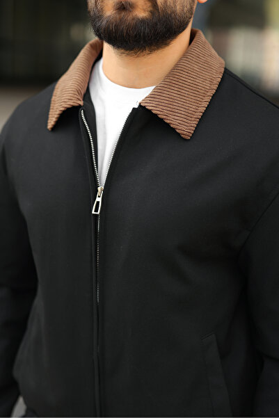 BASEL.CO Unisex Relax Velvet Collar Detailed Basic Fabric Jacket