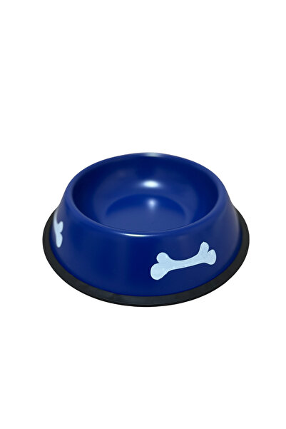 Generic Kedi Köpek Mama ve Su Kabı - Paslanmaz Çelik - Kemik Desenli - M BEDE...