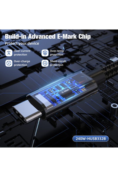 LivX ULTRA 50 CM USB C to USB C Kablo 240W PD 3.1 Hızlı Şarj, 20Gbps 4K@60Hz USB 3.2 Gen2 Type-C Kablo ULT-50