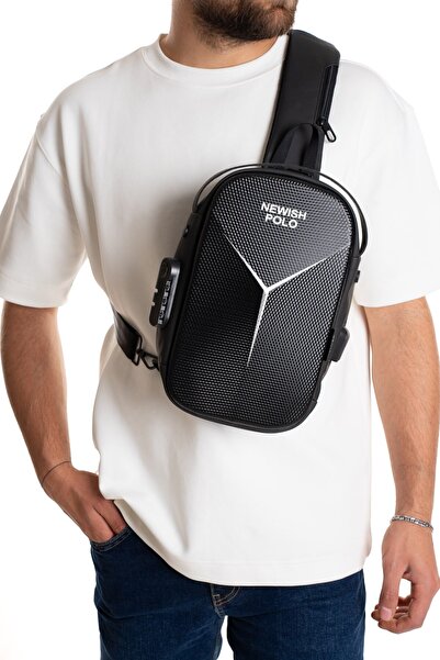 Newish Polo Ανδρική αδιάβροχη τσάντα χιαστί 404 με κλειδαριά κωδικού πρόσβαση...