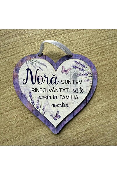 LimArt Personalized decoration, wooden heart, message "Nora, we are blessed t...