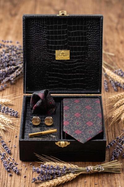 Kravatkolik Μαύρο Ανδρικό Κουτί Δώρου - Σετ Γραβάτα, Μαντήλι, Μανικετόκουμπα ...