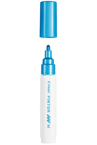 Pilot Marker cu vopsea metalizată, vârf rotund M 1.4 mm, albastru