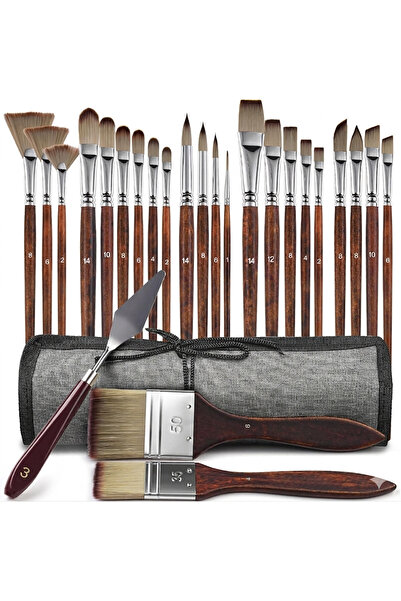 HANNAH 25 τεμάχια Σετ ακρυλικών πινέλων ζωγραφικής πρώτης κατηγορίας, συνθετι...