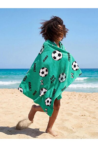 LC Waikiki Πετσέτα θαλάσσης για αγόρια με στάμπα μπάλας ποδοσφαίρου (S6)