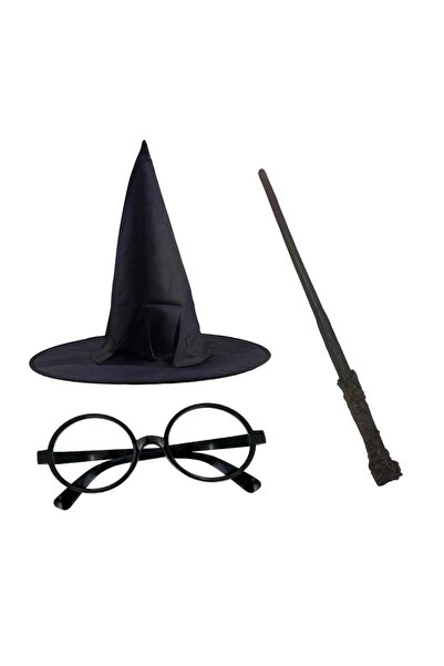 SORA GROUP ®   Harry Potter Black Hat Harry Potter Glasses Harry Potter Wand ...