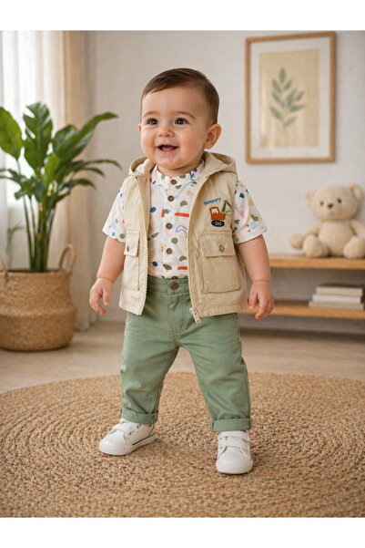 RÜYA KİDS Baby Boy & Child Holiday Vest & Shirt 3-Piece Summer Top and Bottom...