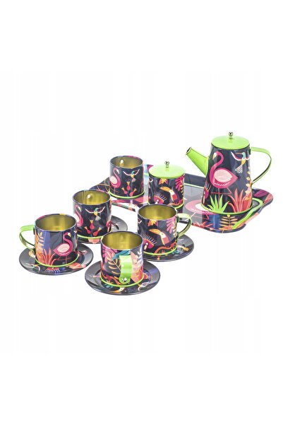 CasaFeliz Set de Ceai, Metallic Coffee Playset, 996-10A, Set Bucatarie Pentru...