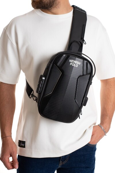 Newish Polo Ανδρική αδιάβροχη τσάντα χιαστί 404 με κλειδαριά κωδικού πρόσβαση...