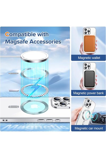 Covpor Case for iPhone 16 Pro with Camera Lens Protection M-Safe Supporting Transparent Silicone Kross Cover